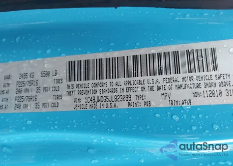 2018 Jeep Wrangler Jk Unlimited Sport 4X4 из США, поврежденный, VIN 1C4BJWDG5JL823099